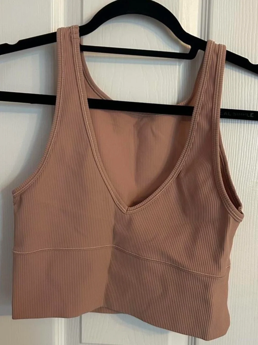 lululemon athletica Ribbed Cropped Tank in Beige